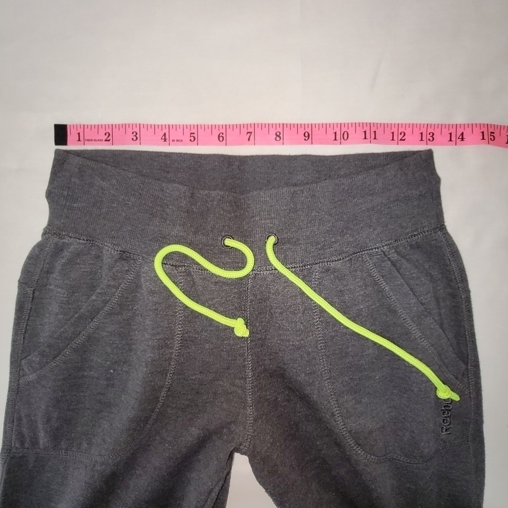 Reebok Drawstring Dark Gray Mid-rise Joggers W/Pockets Women's Size XS - Picture 11 of 13